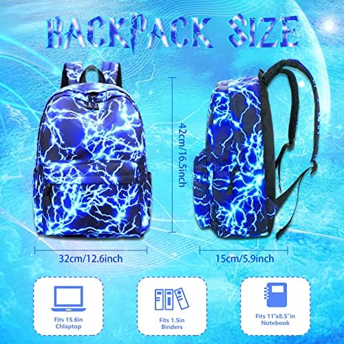 Blue Starry Laptop Backpack for Men 17 Inch Lightning Personality Bag Large Waterproof Travel Daypack Fashion Gifts for Teens 7 Blue Starry Laptop Backpack for Men 17 Inch Lightning Personality Bag Large Waterproof Travel Daypack Fashion Gifts for Teens