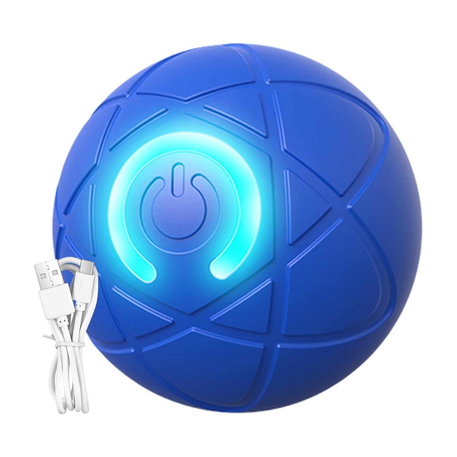 Dog Balls - Rechargeable Electric Automatic Moving Dog Ball with LED Light - Interactive Rolling Dogs Toy Suitability Puppy/Small/Medium/Large Dogs for Relieve Boredom
