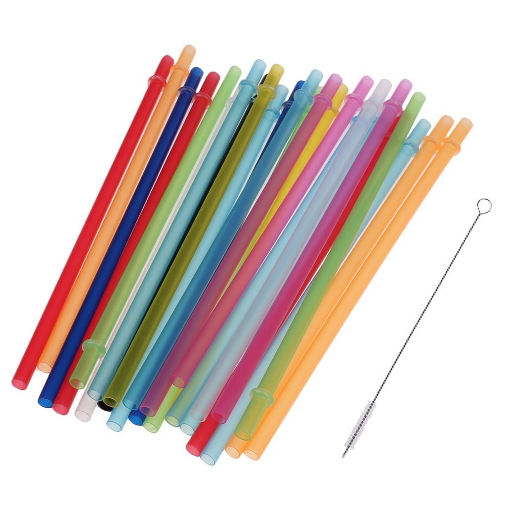 60 Pailles Réutilisables Multicolores 23cm Avec Brosse De Nettoyage - Pailles Pour Cocktails, Jus Et Fêtes
