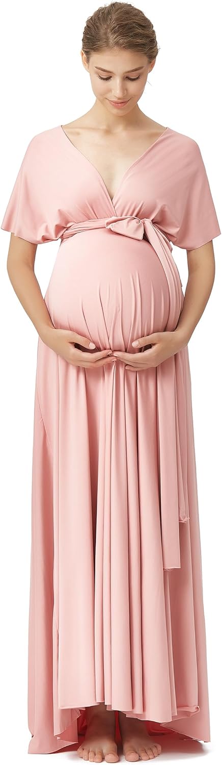 72styles Maternity Dresses for Baby Shower - Infinity Wrap Elegant Maxi Plus Size for Wedding Guest, Formal Gown, Photoshoots