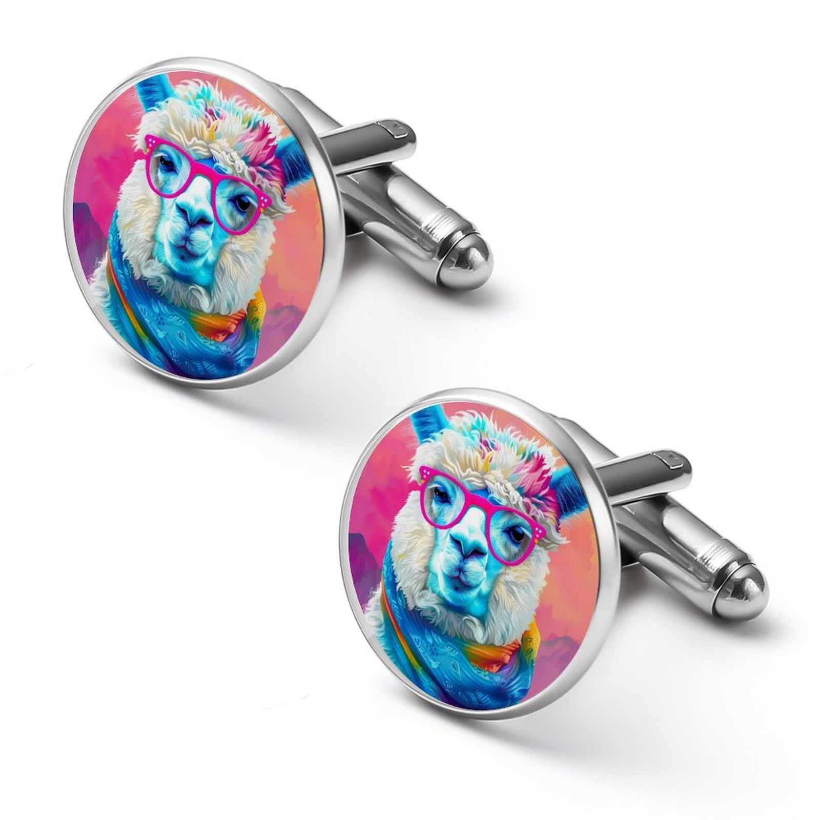 Generic Gemelos personalizados de alpaca colorida para hombre, clásico, negocios, boda, camisa, gemelos, regalo de 0.7 pulgadas y 0.8 pulgadas