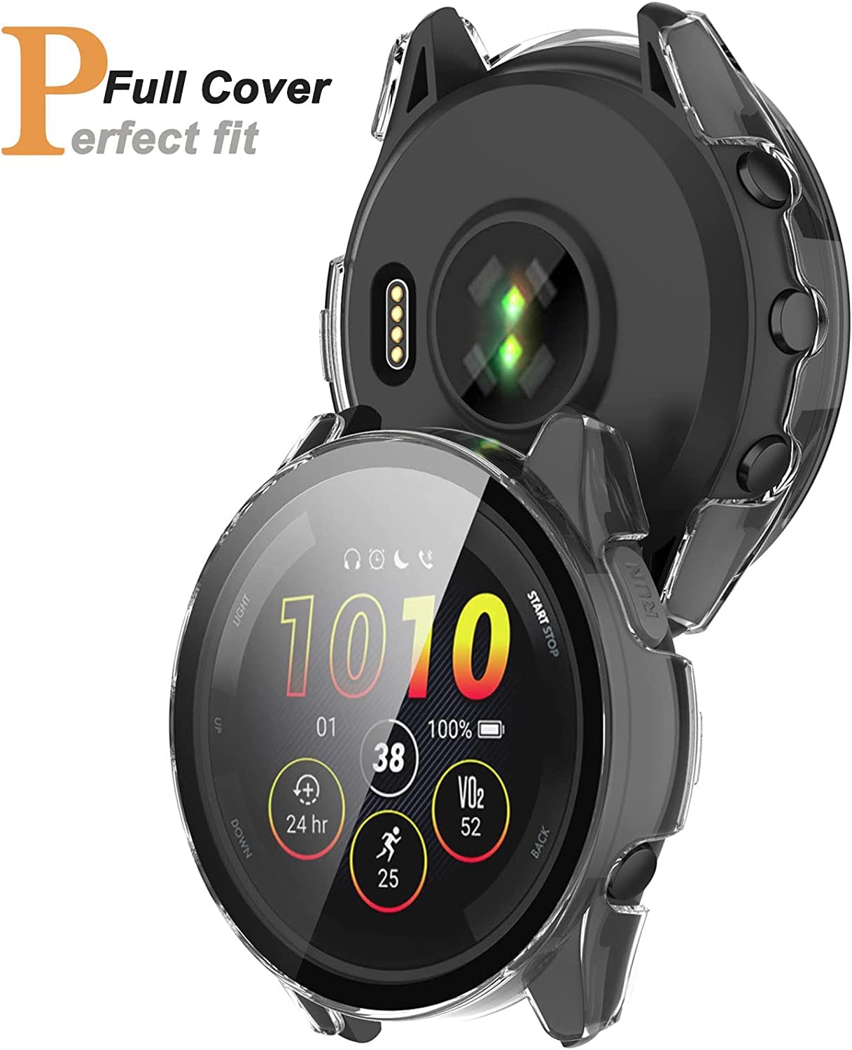 Miimall [2 Pezzi] Custodia Antiurdo In TPU Per Garmin Forerunner 265S 42mm - Trasparente, Ultrasottile, Senza Protezione Schermo