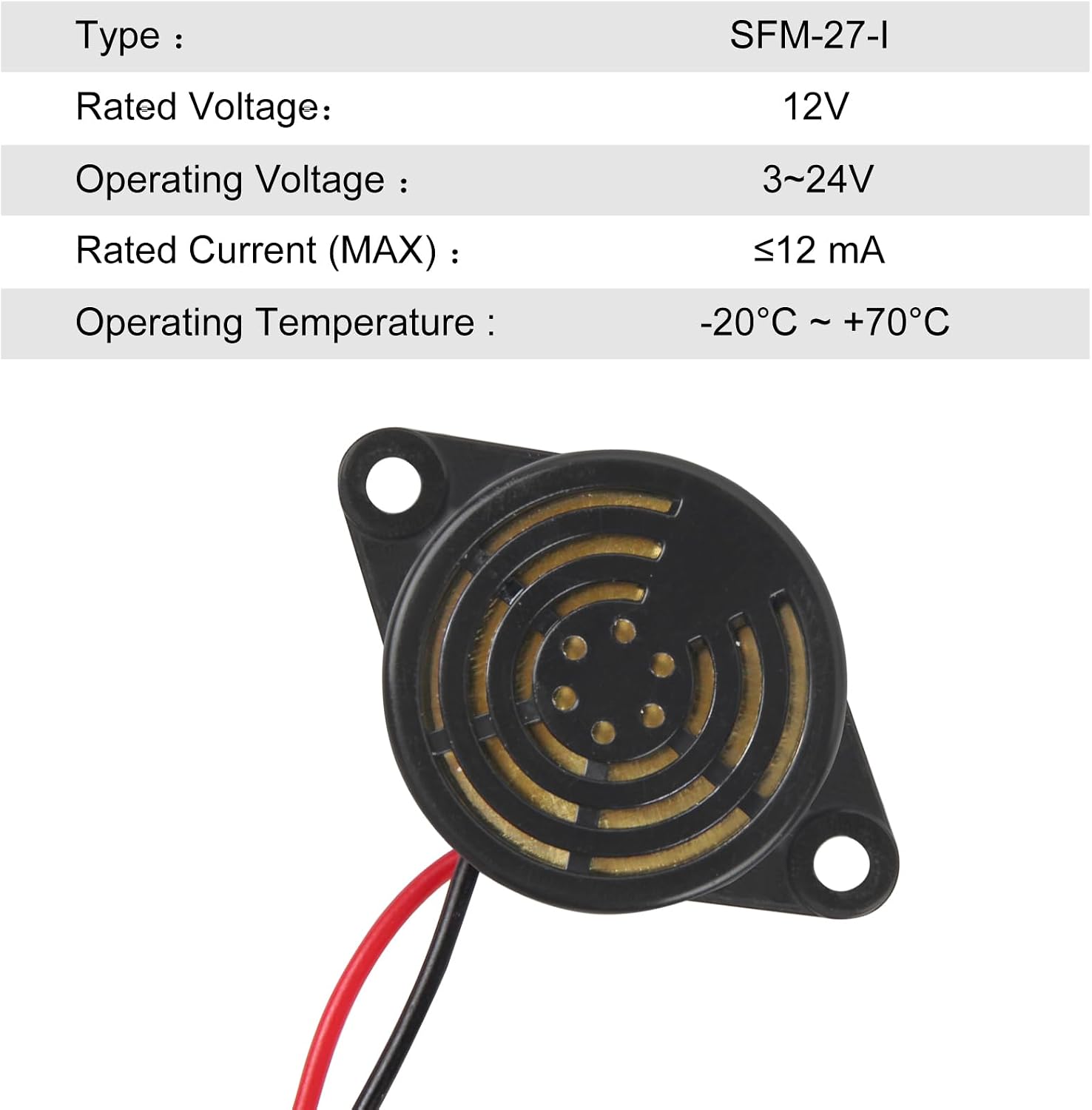 2pcs DC 3-24V Electronic Buzzer Alarm Sounder Continuous Beep Icstation Buzzer Alarm 12V Electronic Beep Buzzer 100dB Piezo Alarm Siren Continous Sound for Motorcycle Golf Cart Vehicles Car Alarm