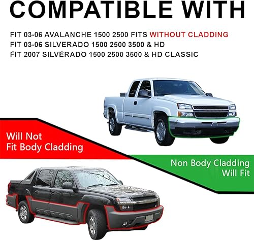 Miniatura 5 de G-PLUS Faros LED DRL, compatibles con Chevy Avalanche Silverado 1500 2500 3500 y HD 2003 2004 2005 2006, lente ahumada, carcasa negra, reflector