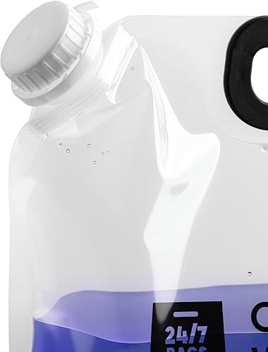 Miniatura 3 de Paquete de 4 bolsas plegables para contenedores de agua de 1.3 galones5 litros, resistente con asas de transporte, caminatas, viajes, emergencias