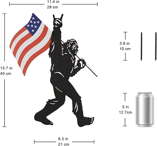 Miniatura 5 de TT & MM Bigfoot - Estacas decorativas de metal para jardín, regalos de pie grande para hombres y mujeres, decoración de estatua de pie grande,