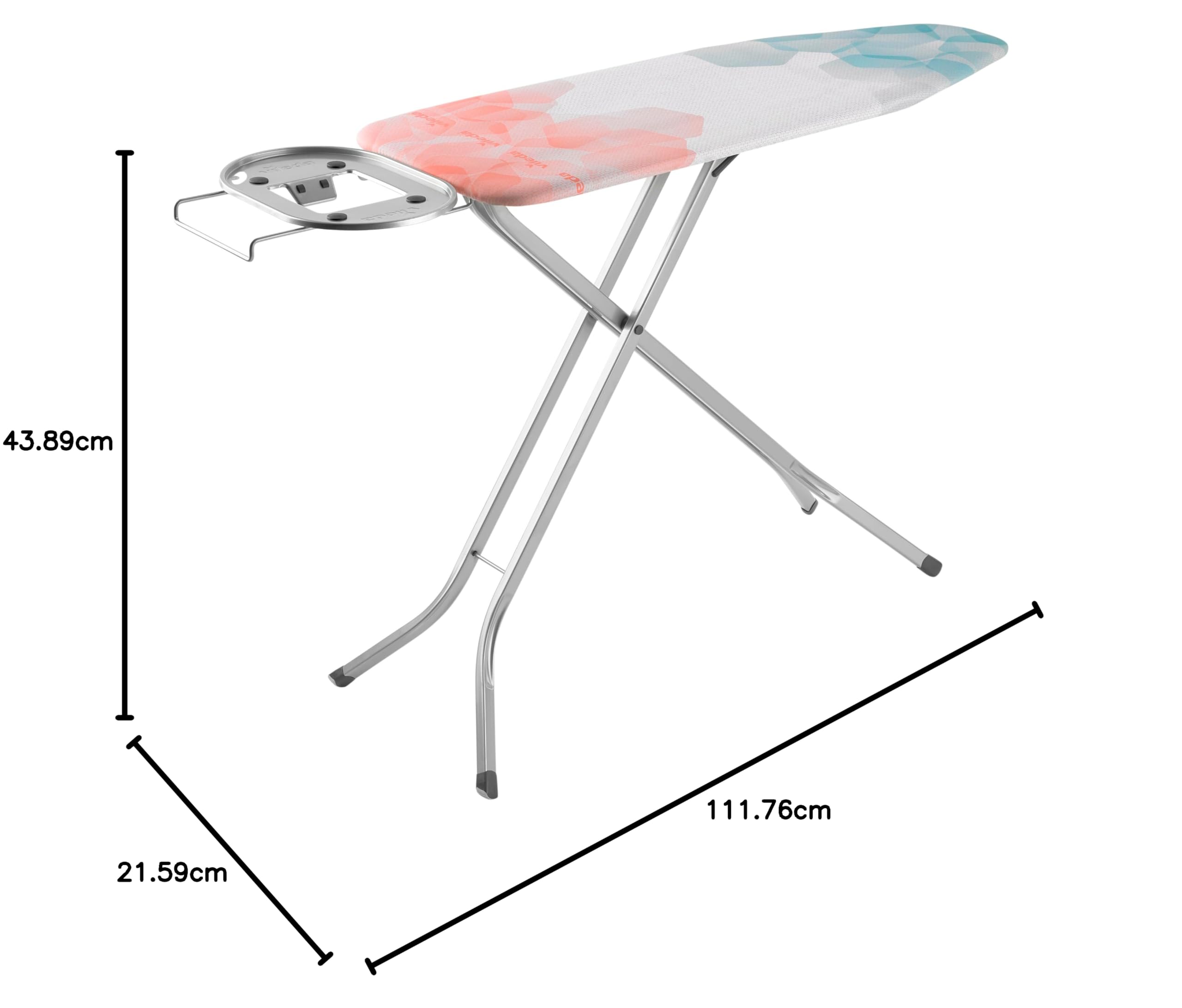 Vileda ASSE da Stiro Perfect 2 in 1, con Portacaldaia, Estraibile, con Extra Spazio, per Camicie e Lenzuola, Professionale, Regolabile in Altezza, Metallo, Verde, 172 x 8.5 x 44.5 cm