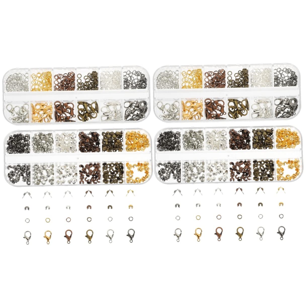 EXCEART 1564pezzi Collana Fai Da Te Con Chiusure Moschettone Per Creazione Gioielli Completo Per Bracciali e Orecchini Accessori Per Artigianato