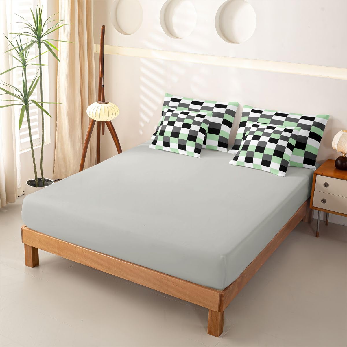 Homewish Geometrisch Schick Bettwäsche Set 7teilig 220x240