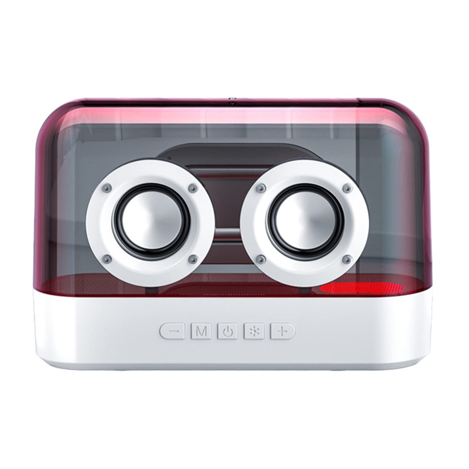 Portable Bluetooth 5.2 Speakers, Dual TWS True Wireless Stereo Speaker Set, Colorful Cool Lights, 33ft Wireless Range, HD Sound and Rich Bass, Hands Free, TF Card Player, AUX Input (white)