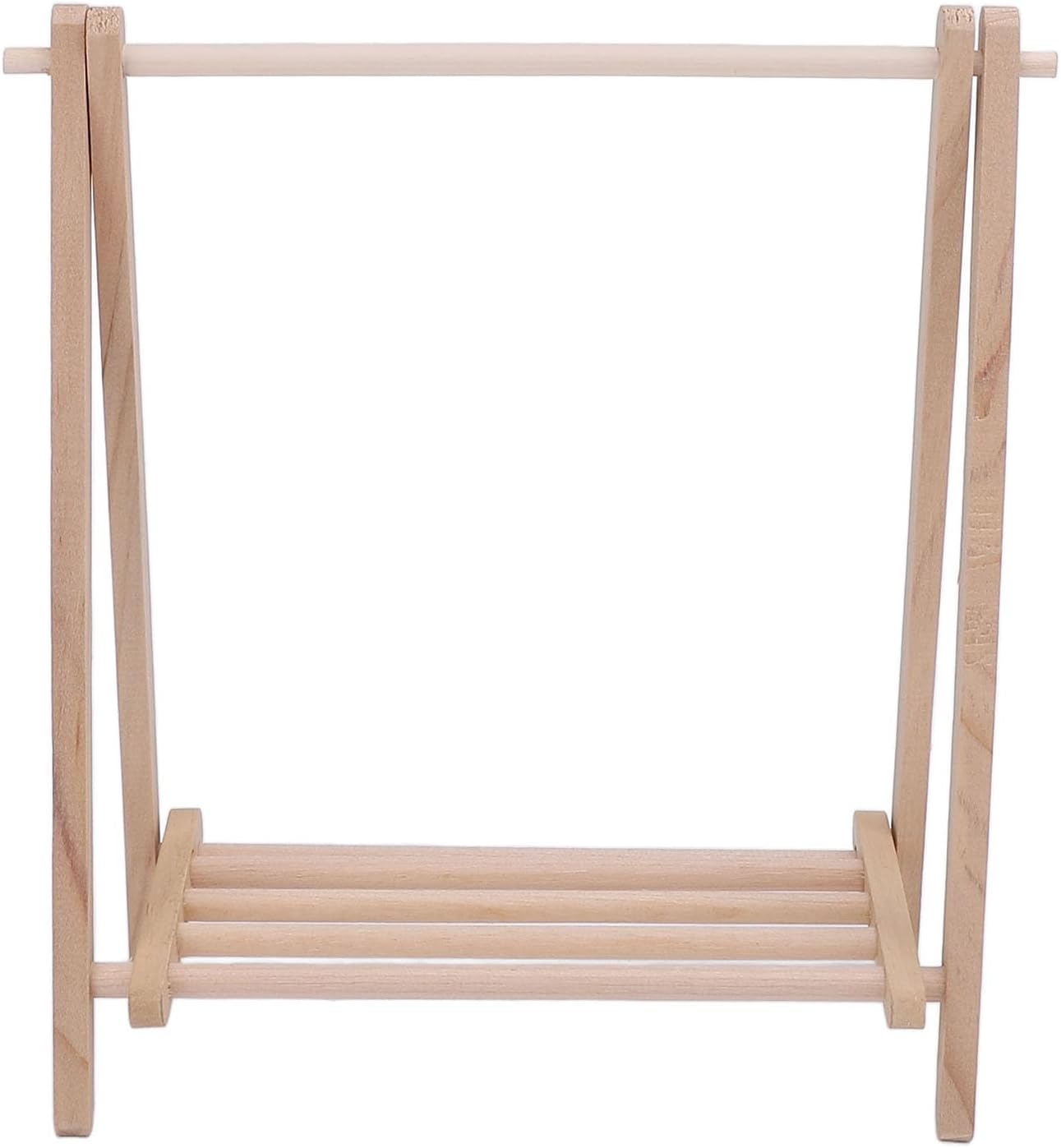 1:12 Dollhouse Clothes Rack Wooden Floor Stand Doll Clothes Accessories Miniature Dollhouse Garment Rack