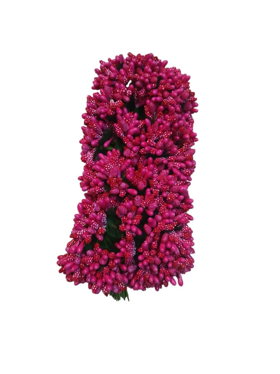 Plastic Decorative Artificial Pink Pollen Flowers for Craft Hair Accessories Tiara Headband Jewellery Making Wedding Decoration Items Home Decor & Craft Work (6 Bunch of 72 Pcs Pollen Each)-image-15