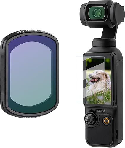 Haoge Filtro magnético de efecto de difusión negra 14 para DJI Osmo Pocket 3 Creator Combo, lente ligera multicapa que suaviza los reflejos y reduce
