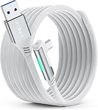 ZYBER Link Cable 5M for Oculus Quest 2 and PICO 4, VR Headset Link Cable for Meta Quest Pro 2/1 Gaming PC, High-Speed USB 3.0 to USB C Cable for PC VR and Steam VR (White)