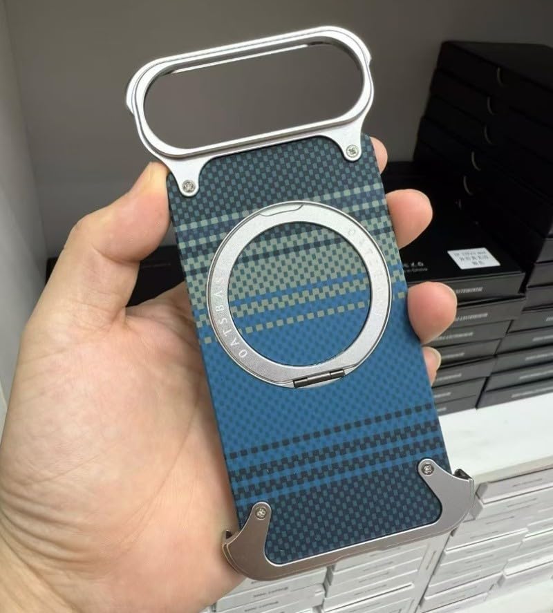 Coque arrière iPhone 17 Pro Max magnétique carbone gris titane ultra fine