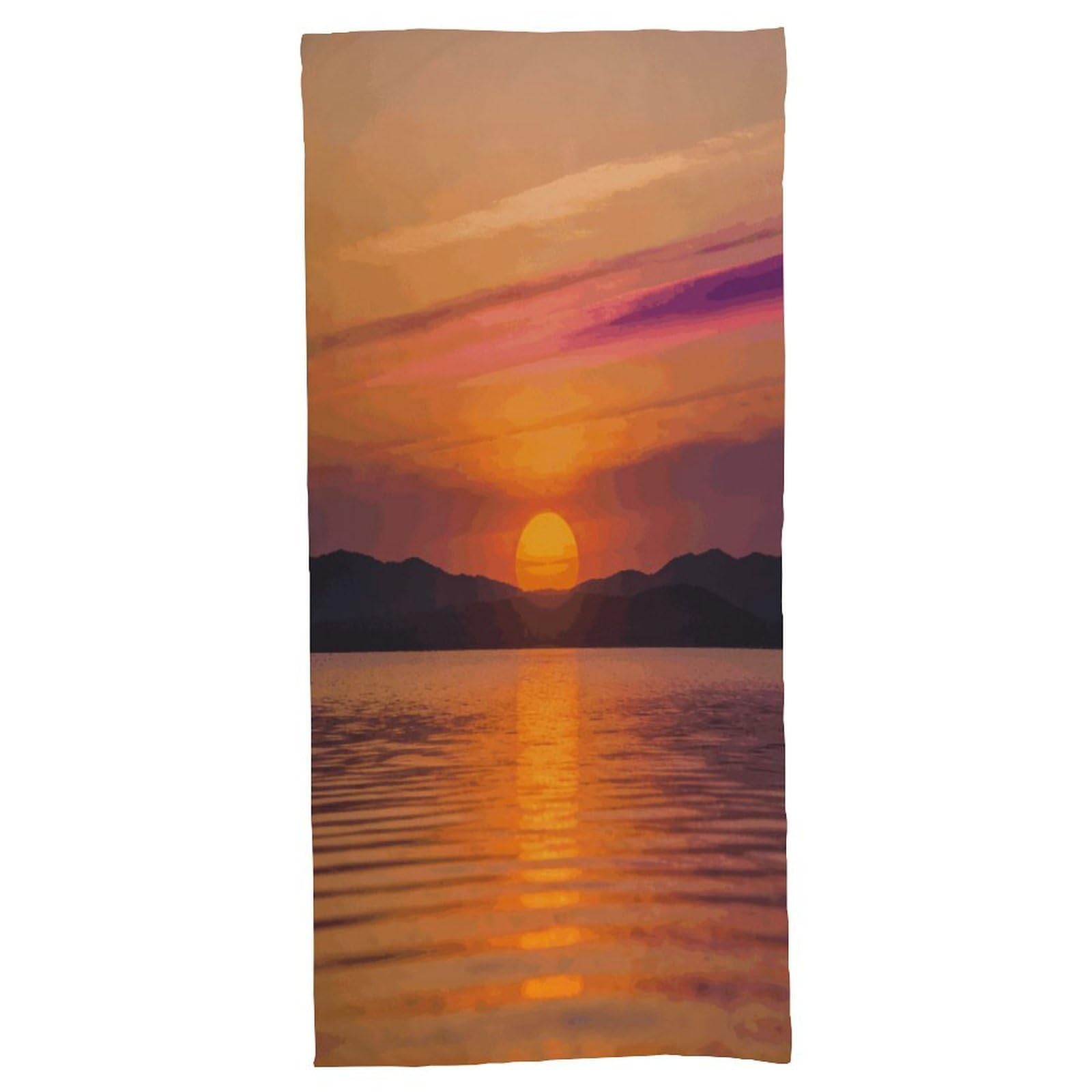 Fodpand Style Sunrise Bath Towel, Highly Absorbent & Quick Drying Beach Towel, Compact & Lightweight Pool Towel For Bathroom, Beach, Pool, Gym, Spa, And Hotel Use