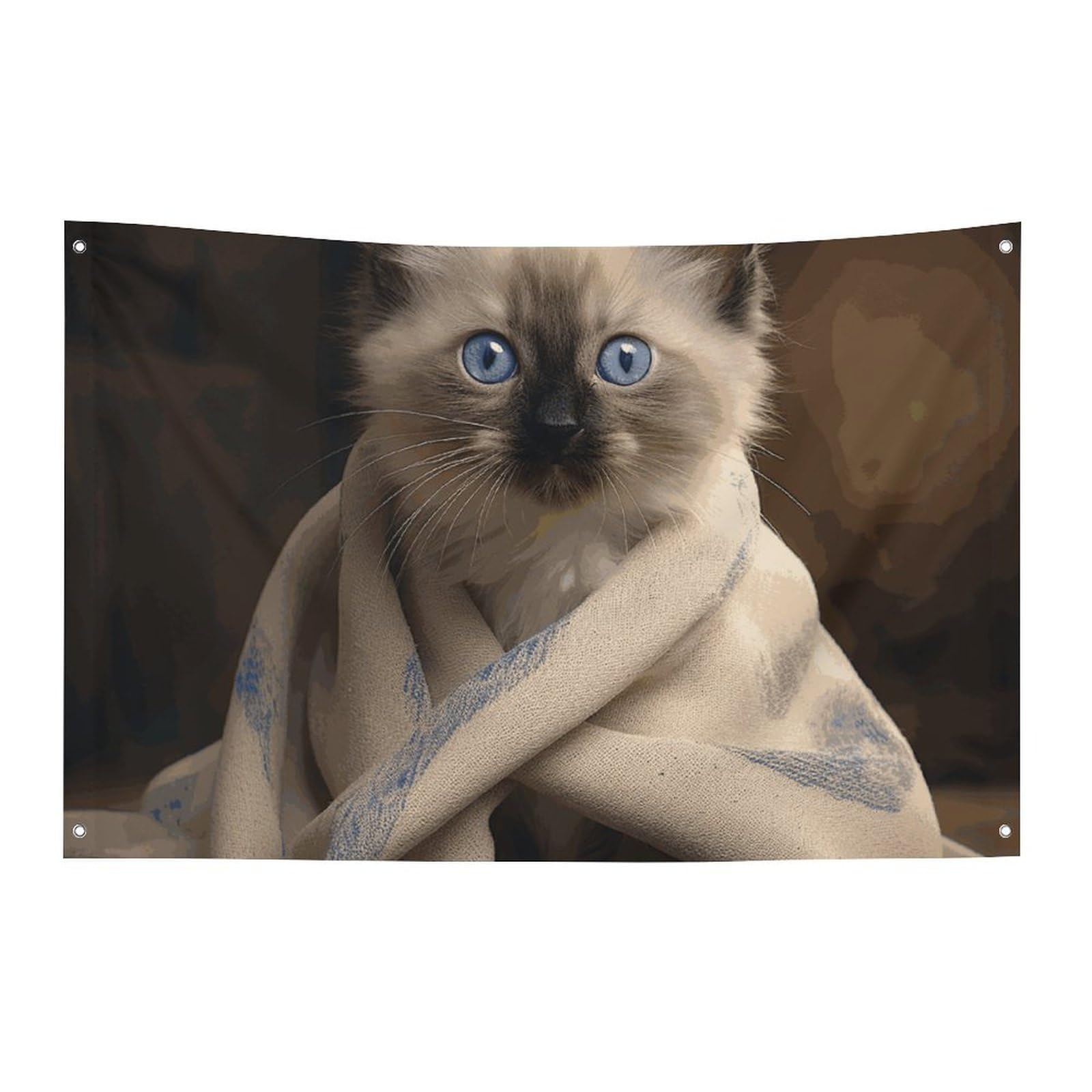 Drapeaux de jardin double face premium motif chat pour décoration de cour durable