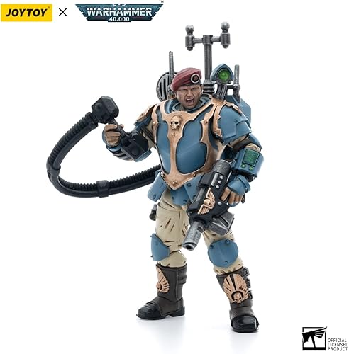 Miniatura 3 de JoyToy Warhammer 40K Astra Militarum Tempestus Scions Command Squad Operador Vox Figura a escala 118