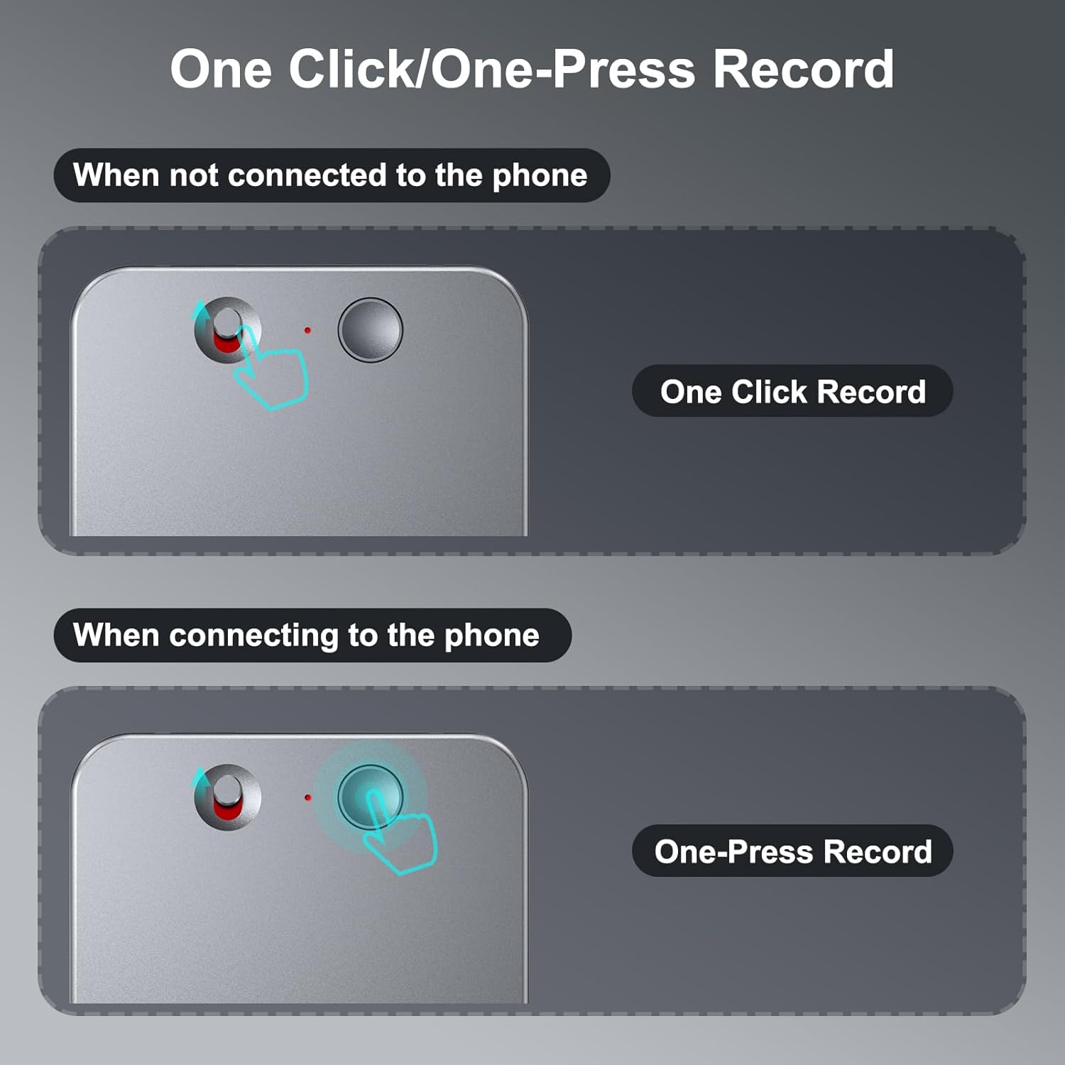 AI Voice Recorder,64GB Note Voice Recorder with Transcribe,Mind Mapping & AI Summary,Digital Voice Recorder with App,Audio Recorder for Lectures,Phone Calls,Meetings,Interviews Etc,Grey - Image 5