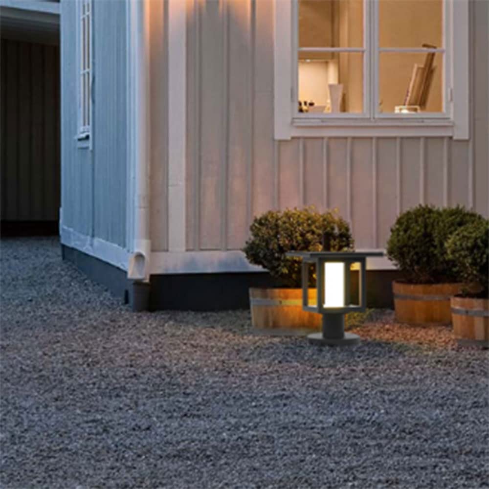 Luce da cortile Altezza impermeabile 31,5 cm Luci per palo da prato per esterni impermeabili Luci a colonna in alluminio semplice Porta Street Park Garden Villa Decor Luci a colonna Lampione stradale