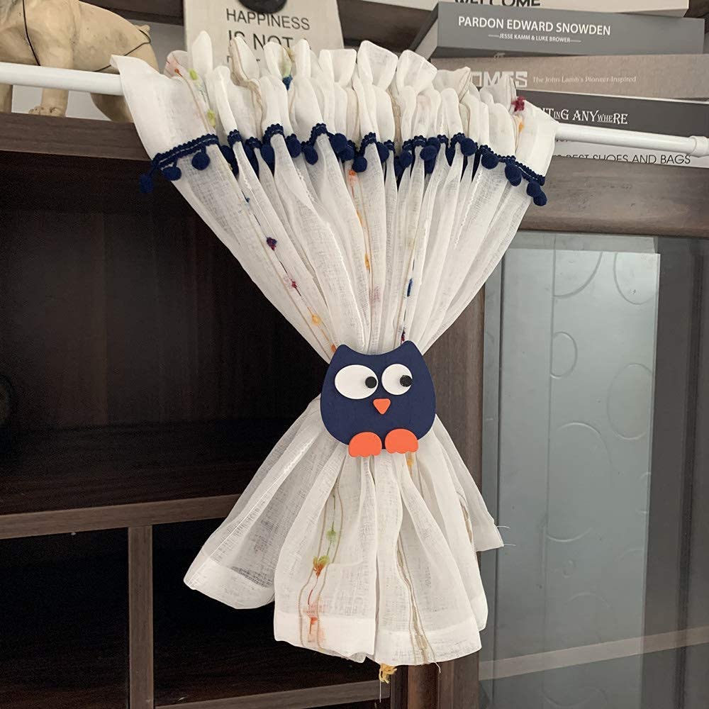 Rideaux niveau hibou blanc voile court pour masquer le vis-à-vis cuisine