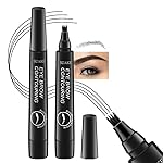 Kaely 2Pcs Eyebrow Pencils for Women, 4 Tip Magical Precise Waterproof Brow Pen, Microblading Eyebrow Contouring Pen, lapiz de cejas 3d Eye Brow Gel, 24h Smudge Proof,05 Black