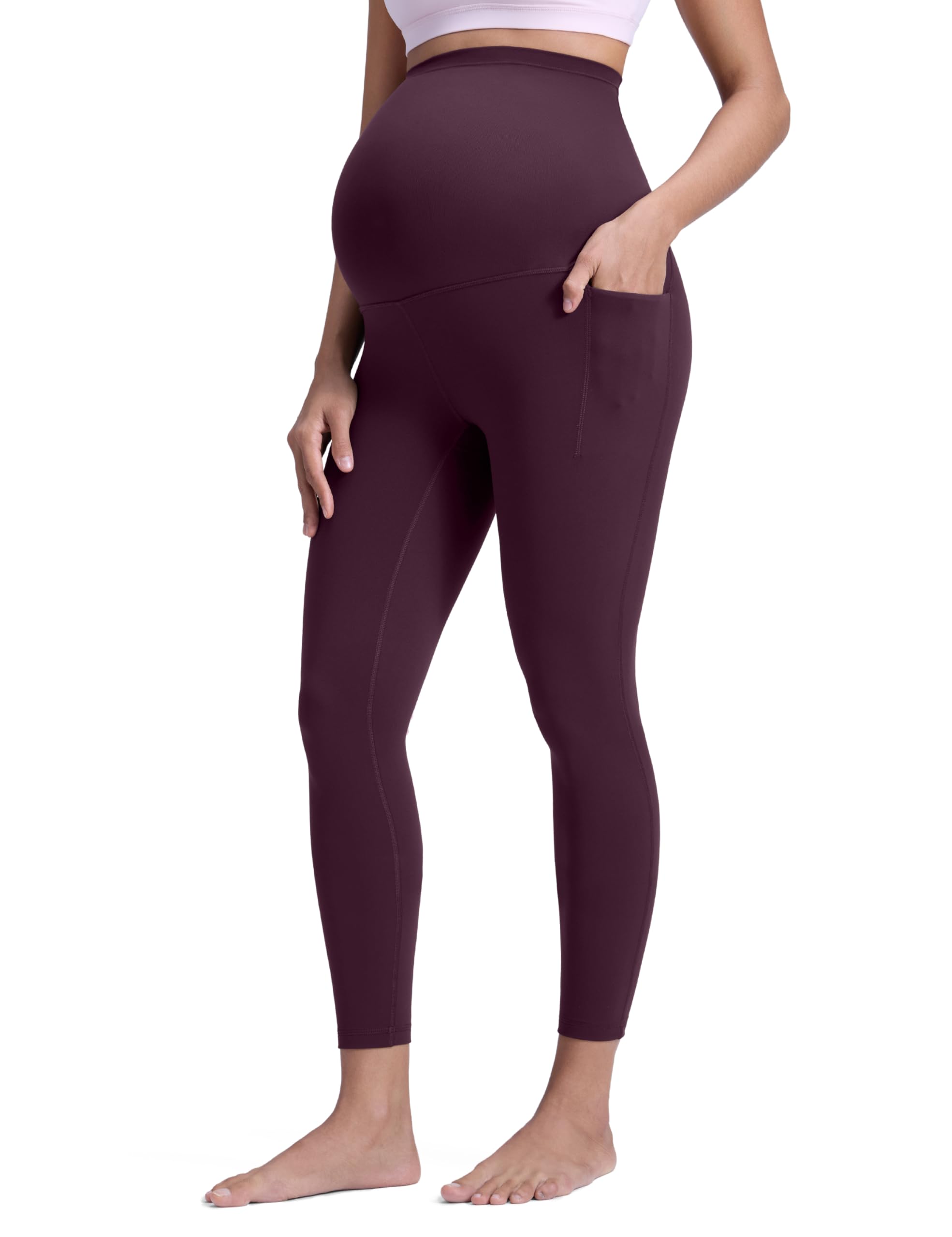 CRZ YOGA Femmes Butterluxe Maternité Leggings 63cm - Entraînement Yoga Grossesse Pantalons Poches