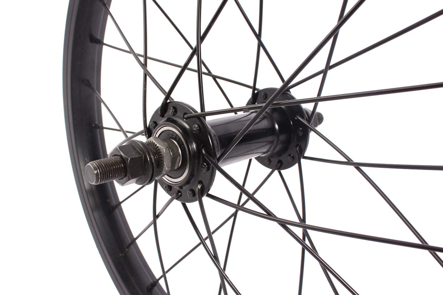 KHE 16" BMX Koło przednie czarne 28mm aluminiowe, obręcz TDI 28 otworów 10mm S/B