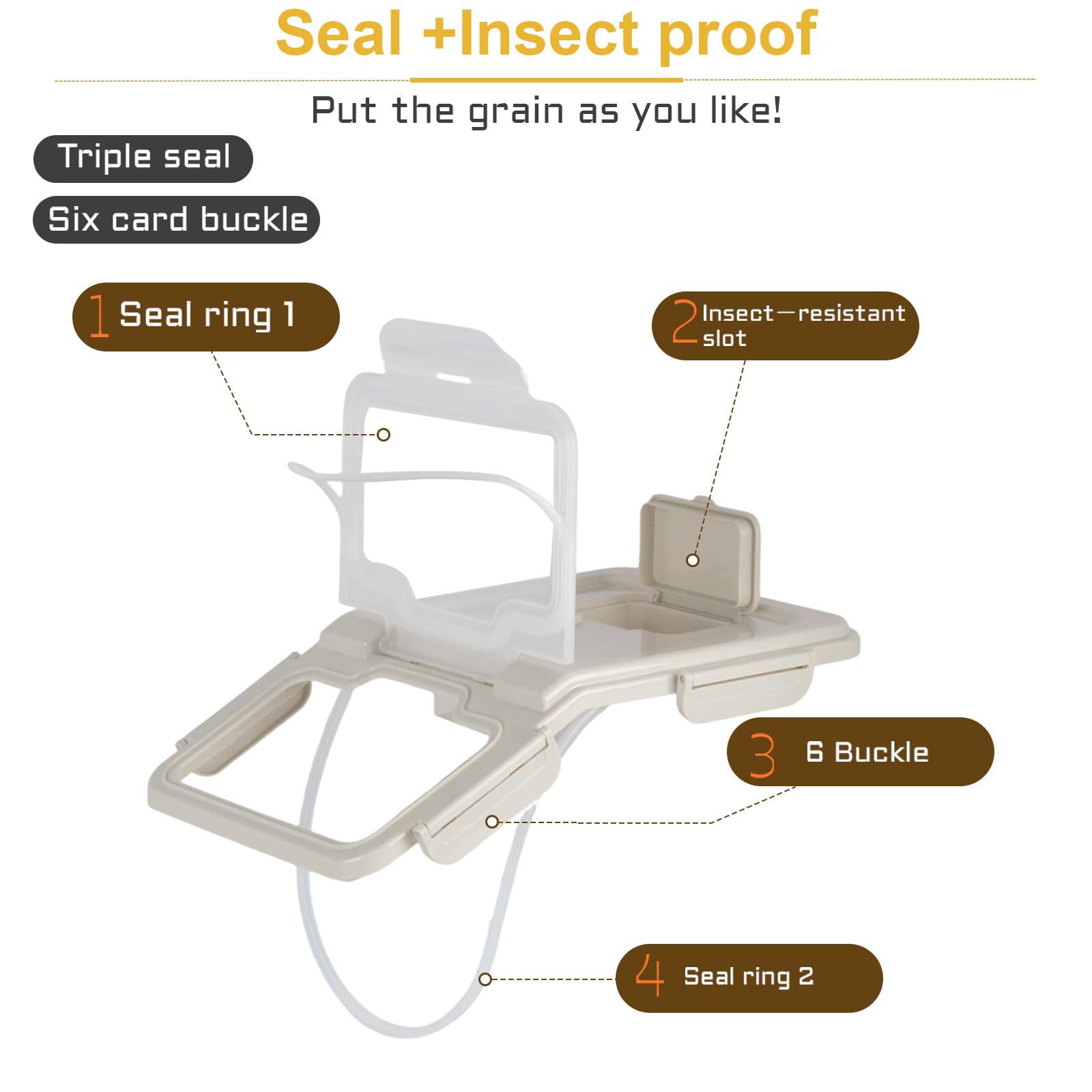 Set di 2 contenitori per alimenti per animali domestici, ermetici da 15 kg, contenitore per alimenti per cani, senza BPA, con paletta per alimenti secchi per animali domestici (grigio)