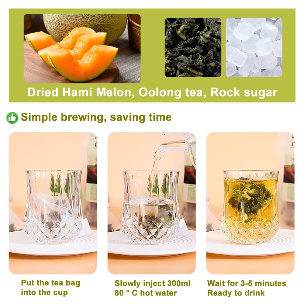 Plant Gift Hami Melon Oolong Tea Bags 8.81oz (10g*25bags), oolong tea, Hami melón seco, China natural pura, té mixto de salud, combinación de té de flores 250g 哈密瓜乌龙茶
