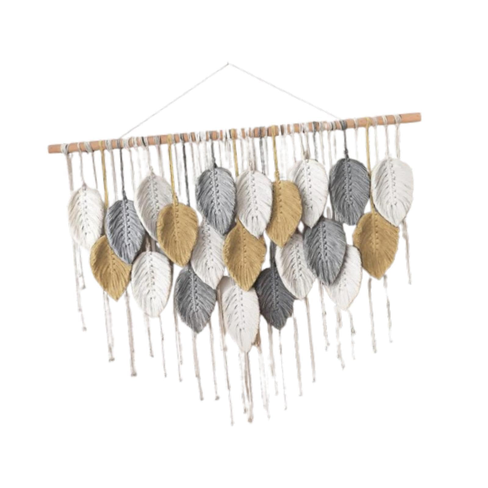 Tapiz de Macramé con Borlas para Decoración de Espacios, Murales Decoración para el Hogar salón, Dormitorio, Cocina, Estilo a, 21 Hojas