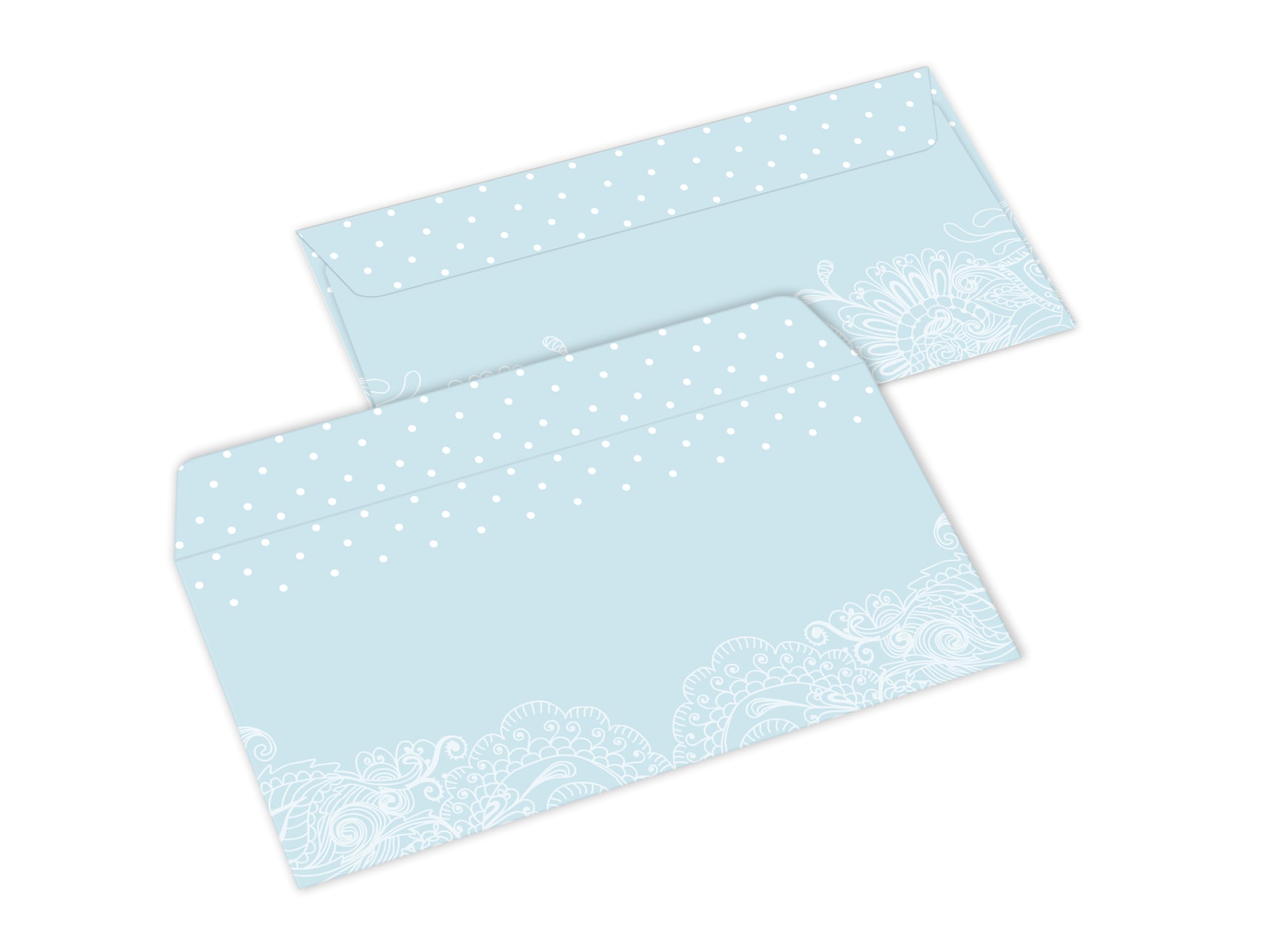 Briefpapier-Set 250 Druckerpapier DIN A4 + 250 Umschläge DIN-lang haftklebend Motiv Blumen beidseitig beschriftbar und bedruckbar für Frühlingspost Ostern Taufe Kommunion Konfirmation Basteln