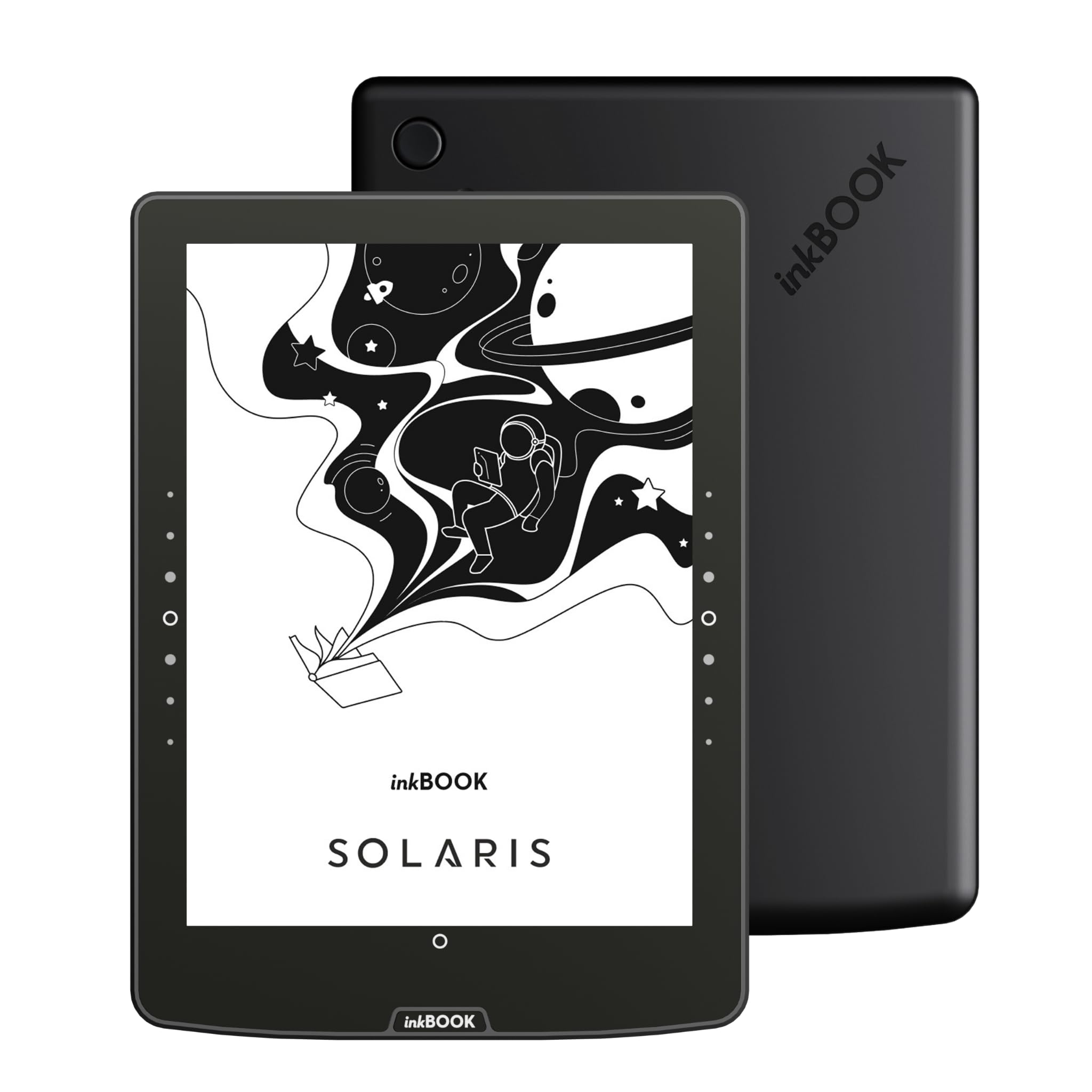 inkBOOK Solaris Black – 6 Zoll E-Book Reader mit Augenfreundlichem Display, Beleuchtung & Android | Unterstützt Onleihe, Skoobe, Nextory Apps | 32GB, Hörbücher via Bluetooth, USB-C, Werbefrei