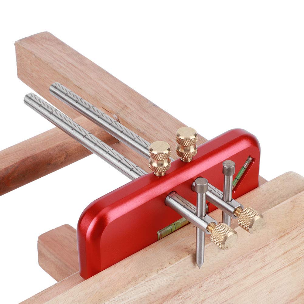 Calibre de Marcado para Carpintería, Herramienta de Trazado Aleación de Aluminio Regla de Calibre de Embutir de Doble Cabeza Trazador Lineal para Carpintería Calibre de Marcado