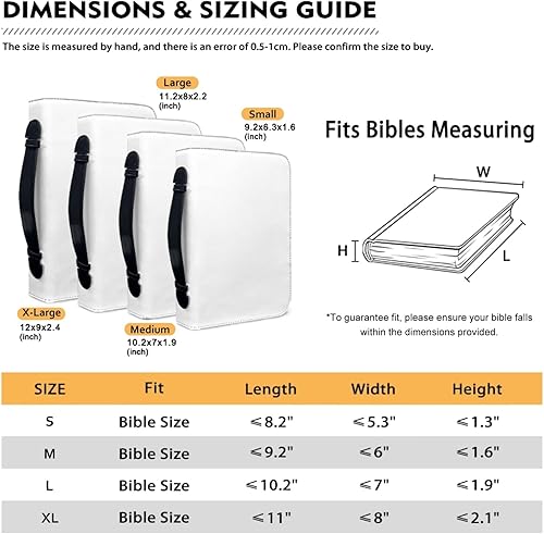 Miniatura 8 de ZOCANIA Funda para la Biblia floral con asa y cremallera para mujer, funda de cuero impermeable para la Biblia, funda extragrande para libros de la