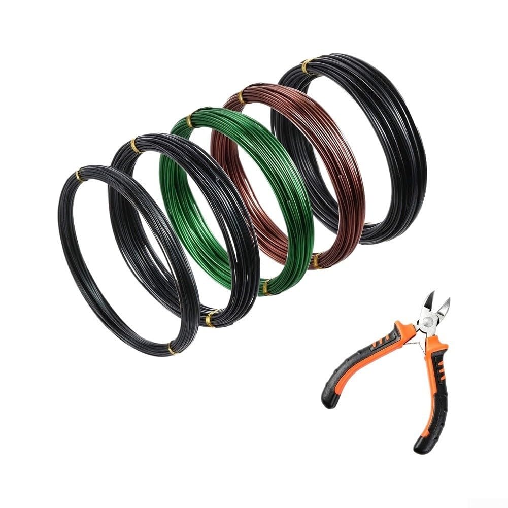 Kit Alambre Bonsái 50m con Tijera Aluminio Flexible