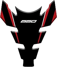 Resin 3D Effect Tank Guard Sticker for Motorcycles Compatible with Kawasaki Versys 650 (Black Red)