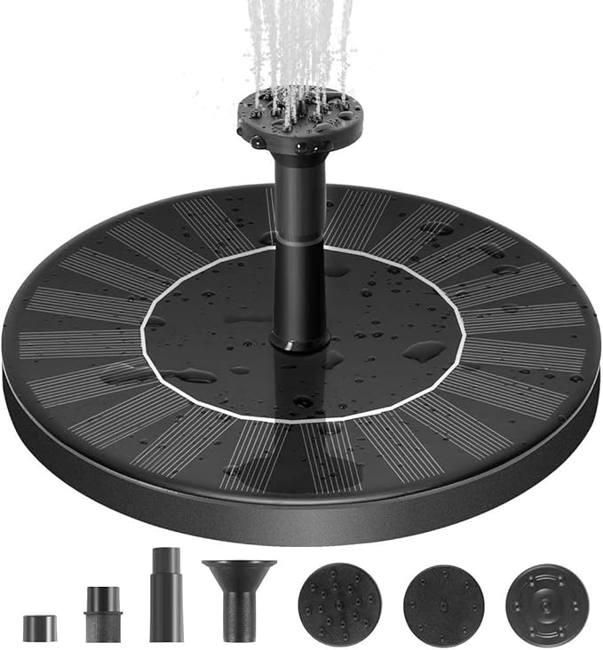 Solar Birdbath Fountain,1.4W Solar Panel Kit Water Pump