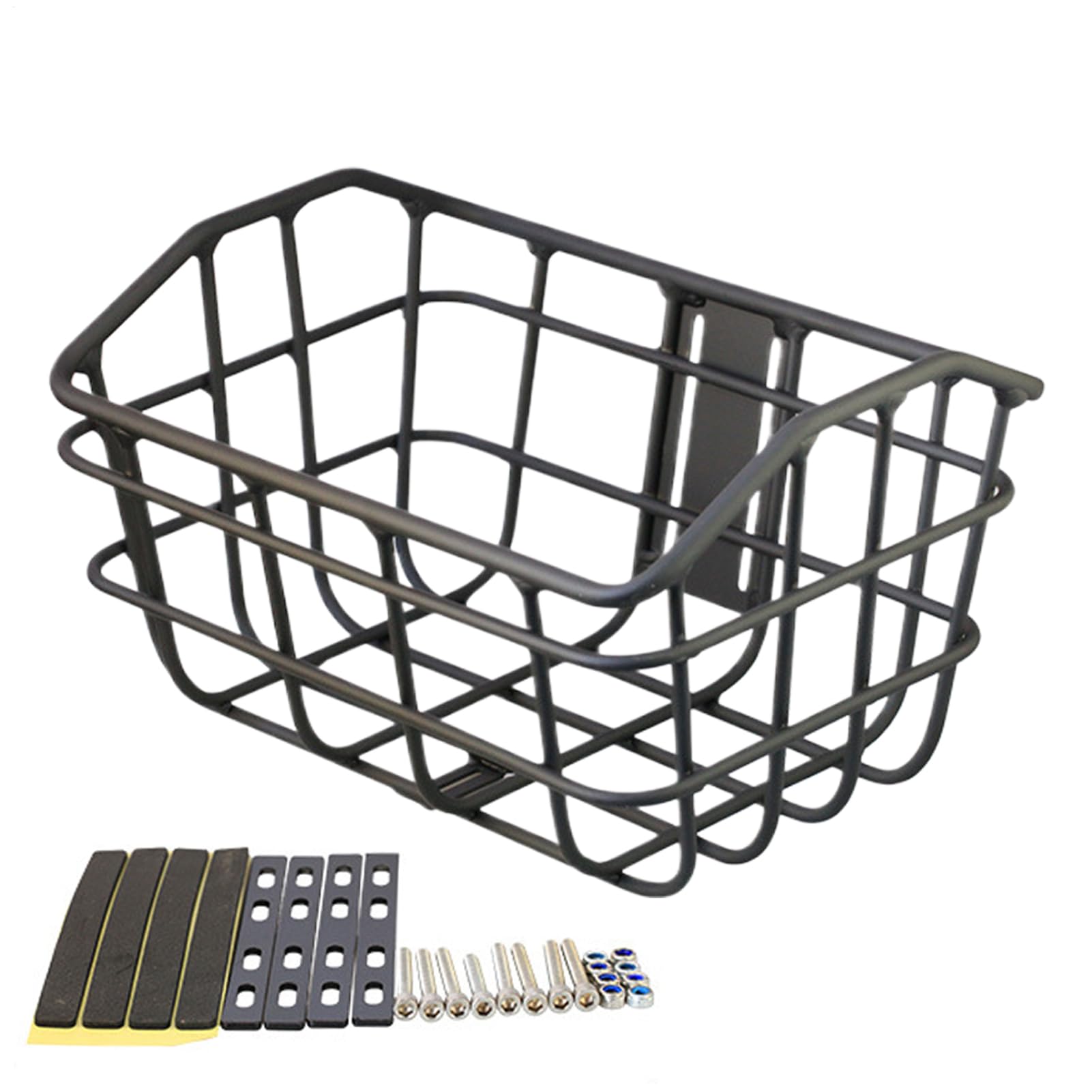 Cesta delantera de alambre para bicicleta | Cesta de almacenamiento para equipaje para manillar delantero | Espacio de almacenamiento estable para bicicleta para picnic, escuela, compras