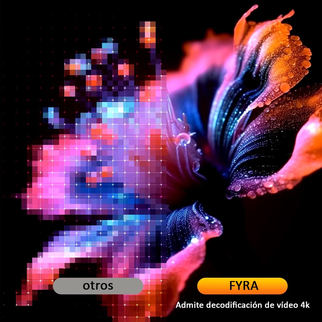 FYRA Mini projecteur portable avec Android 11, WiFi 6, pivotant à 180°, support 4K 1080P Full HD, 8000L, Bluetooth 5.0, LED LCD, HDMI, sans fil, Home Cinéma, activités de plein air