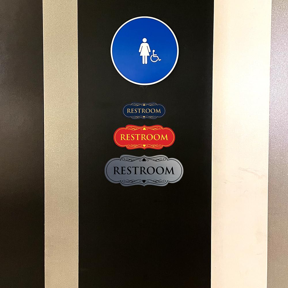 All Quality Designerski znak ścienny lub na drzwi toalety - oznakowanie łazienkowe | trwałe tworzywo sztuczne i łatwa instalacja | (wielopaki)