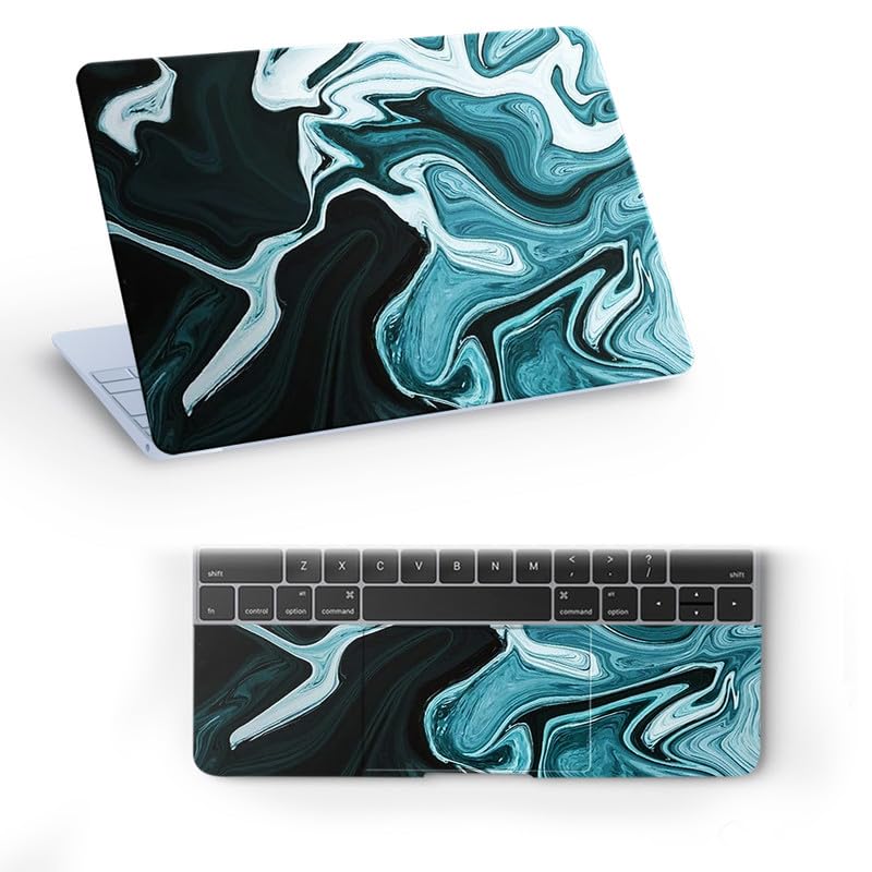 Blue Marble Top+Wrist Pad Vinyl Laptop Skin/Sticker/Cover for 13 to 13.3 Inches Laptops Laminated-Removable-HD Quality Compatible for Asus (13×9.2 Inches)