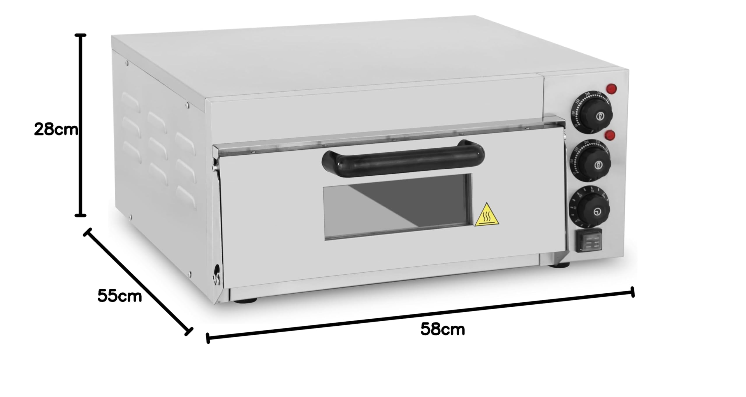 MBH Forno per pizza professionale elettrico a 1 camera per ristorazione. Piccolo forno per pizza industriale per bar e ristorante