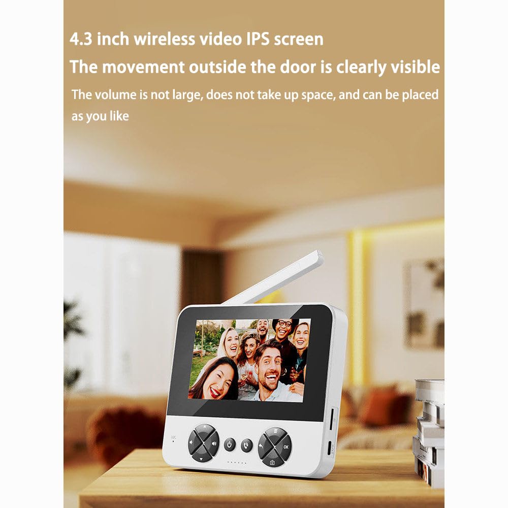 TKMARS Videocitofono Smart con Batteria 6 Mesi | Spioncino Digitale HD 4,3" | Visione Notturna | Senza App/Wi-Fi | 14 Lingue | Installazione Senza Fili