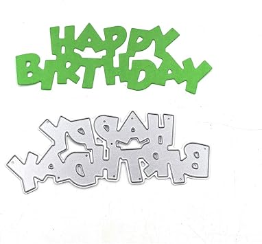 LZBRDY 1.4 3.6 Inch Happy Birthday Words Metal Cutting Dies for Card Making and Scrapbooking Paper Crafts Birthday Die Cuts