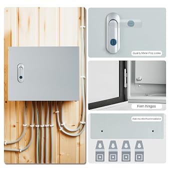 Metal Electrical Enclosure Box, Indoor&Outdoor Electrical Junction Box, Dustproof and Moisture Proof Metal Electrical Box with Safety Lock,Universal Electric Equipment Enclosure Box
