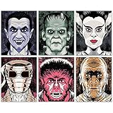 Picture This Prints Classic Universal Monster Posters - Universal Monsters Poster, Horror Movie Character Poster, Horror Posters, Horror Themed Decor - Unframed Set of 6 (8x10)