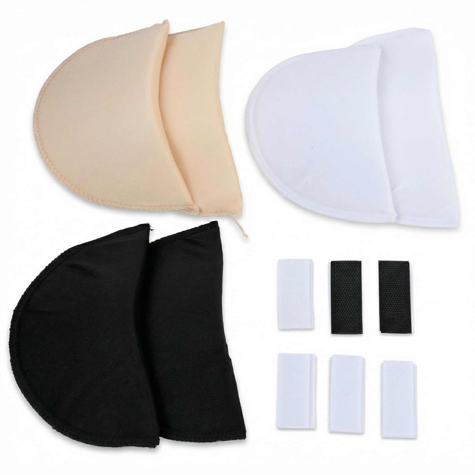 Zirax 3 Pairs Shoulder Pads for Women Clothes, Breathable Sponge Shoulder Pads with Air Holes, No-Sewing Detachable Sponge Pads for Blazer T-Shirt Suit, Non-Slip for Sloping Shoulders
