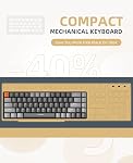 ZIYOU LANG RK68 60% Wireless Mechanical Keyboard,Bluetooth 5.0/2.4Ghz Dual Mode Receiver,Hot-Swappable Mini 68-Key,Retro Color Keycaps,Linear Red Switch,Ultra Power Saving for PC PS4 Xbox iPhone ipad