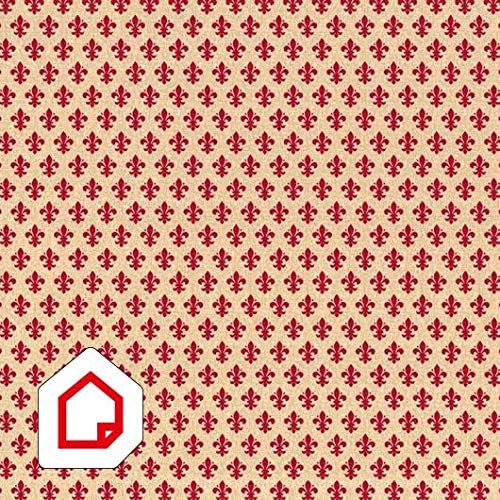 d-c-fix Plastic Self-Adhesive Contact Paper Decorative Vinyl Fablon Sticker Wallpaper for Kitchen Furniture Living Room Fleur de Lys Red 450mm/m